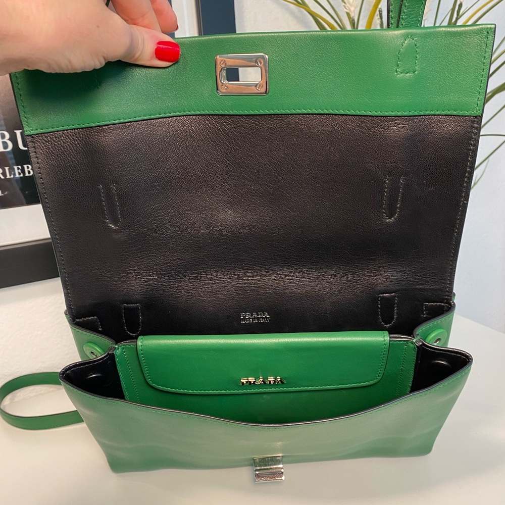 RARE PRADA Runway/AD 2014 Vitello Lux Calf Shoulder/Crossbody Bag COA - Picture 12 of 17